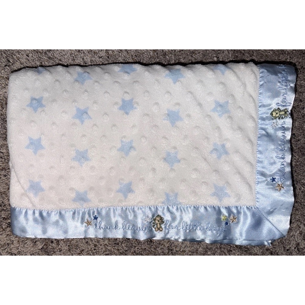 Just One You by Carter's Thank Heaven For Little Boys Blanket Minky Blue Star